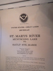 Vtg Nautical Map Chart Munuscong Lake Sault Ste  Marie 14883   1991   36x48 