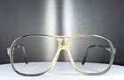 Vtg Vintage Aviator Clear Grey Unisex Classic Full Rim Eyeglasses Frames Only