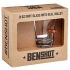Benshot Shot Glass With Real  308 2 Ounces  Transparent Glass  Copper Bullet 