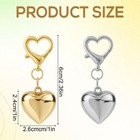 2pcs Heart Keychains For Women  Gold   Silver Small Bag Charm Cute Purse Key