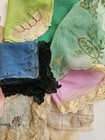 Lot Vintage Silk 1920s Art Deco Handkerchief French Lace Ladies Hankie Hanky 