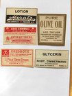 Vintage Pharmacy Drug Store 5 Label Decal Peoria Illinois Rettberg Zimmermann