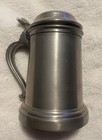Vintage Pewter Tankard With Lid     6    Unmarked  Dent On Bottom