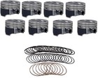 Coated Skirt Hypereutectic Flat Top Pistons W  Rings For Chevrolet Sbc 350 5 7l