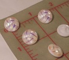 4 Vintage Med White Ab Glass Shank Buttons Folded Design 3 4 Czech