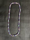 African Ethnic Nigerian Bead Necklace Blue Green Red Handcrafted Vintage 29 Inch