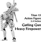 Gatling Gun T13 Titan 13 Action Figure Set assembled   Robot Action Figure 3d P