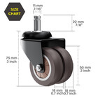 2 Inch Office Chair Wheels  set Of 5   Heavy Duty Grey Rubber Chair Casters Repl