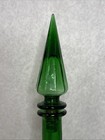 Empoli Amethyst   Green Optic Squiggle Line Genie Bottle Decanter 19    Euc C12