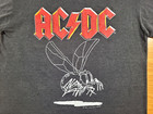 Vintage Ac dc T-shirt Gray Red Fly On The Wall Tour 1985 -sold As Is  well Worn 