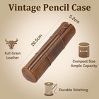 Genuine Leather Pencil Case  Zippered Pen Pouch  Stationery Bag
