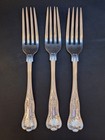 3 Antique Gorham - Kings Ii - 1885 - Sterling Silver Dinner Forks 7  152g