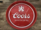 Vintage Coors Beer Serving Tray White 13    Round Metal With White Lettering 