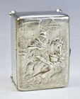 Large Antique Russian Silver Box Bogatyr 