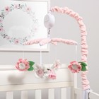 Pink Flower Musical Baby Crib Mobile For Girls Soft Pink Floral Nursery Decor
