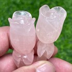 2   Natural Pink Rose Quartz Hand Carved Crystal Random Rose Flower Healing 1pc