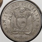 1943 Mo Ecuador 5 Sucres Silver Coin