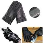 Textured Leather Gloves Full Finger Motorcycle Driving Winter Warm Touch Screen