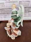 7  - Rare Vintage Ceramic Guardian Angel With 2 Children - Colorful - See Photos