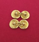 Free Shipping Chanel Buttons Cufflinks Cc Logo Round Signed Authentic  