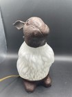 Vintage Bronze And Mottled Art Glass Bunny Night Light