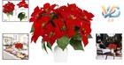 3 Pack Poinsettia Artificial Flowers Christmas Bouquets 14  Holiday Decor