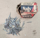 Lot Of Cobblers Shoe Nails Tacks 5 8  6 8  7 8  Round Headed Brads Vintage W box