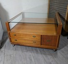 Vintage Henning Korch Mid Century Danish Modern Campaign Teak Wood Coffee Table