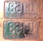 1947 Vintage Auto License Plate Car Tag Ohio Matched Pair Man Cave Decor Z5080
