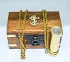2  Inch Antique Vintage Maritime Brass Kaleidoscope With Wooden Box Nautical
