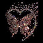 Butterfly Rhinestone Iron On Patch     Heart   Star Crystal Heat Transfer Appli   