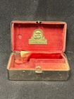 Ever-ready Single Edge Vintage Safety Razor Metal Red Velvet Medallion Case