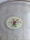 Vintage Oval Petit Point Filigree Vanity Dressing Table Tray Lace 