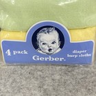 Vintage Gerber Diaper Burp Cloths 4-pack 100  Cotton Pink Green Yellow New