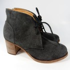 Beek Songlark Heeled Ankle Lace  Up Booties 5 Off Black Oiled Suede Leather New