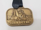 Vintage 1980s John Deere Backhoe Loader Tractor - Brass Dog Tag Or Keychain