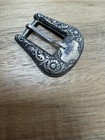 Vintage 925 Sterling Silver Western Belt Buckle Featuring Ornate Floral L972