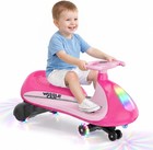 12v Electric Wiggle Car Pink Ride On Toy Swing Car Led Lights Music Kids Gift