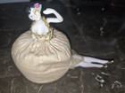 Vintage Porcelain Half Doll Pincushion With Legs Sewing