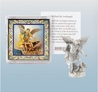 Archangel St Michael Miniature Pocket Statue W Prayer Card Protection Set
