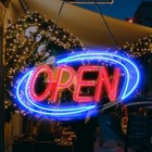 Neon Open Sign Led 32 x16  With Remote Control - Business Hours Light For Store 