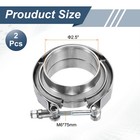 2pcs 2 5 Inch V Band Clamp With Flange Male Female Exhaust Clamp