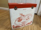 Vintage Retro Platter Pak Vinyl Record Storage Case W  Handle Dance Red Rare