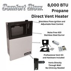 Comfort Glow Direct Vent Natural Gas Heater  8 000 Btu  Wall Mount  280 Sq Ft