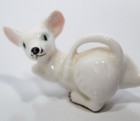 Vintage Bone China White Miniature Blue Eyes Mouse Figurine