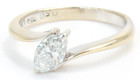 18k White Gold  50ct Vs To Si1 Marquise Solitaire Diamond Engagement Ring Size 6