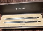 Vintage Parker Classic Stainless Steel Ballpoint Pen   Mechanical Pencil Box Set