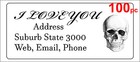 100 Personalised Return Address Label Custom Mailing Sticker 56x25mm Skull