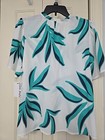 Women s Nine West Flowy White Green Floral Sheer Top Size Xxl Nwt