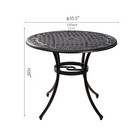 Withniture 35 5 Inch Cast Aluminum Round Brown Patio Dining Bistro Table